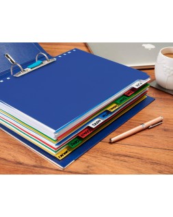 Separador liderpapel plastico juego de 6 separadores folio 16 taladros