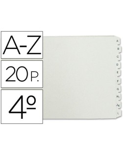 Separador alfabetico multifin 3003 plastico cuarto apaisado 20 pestañas 215x155 mm
