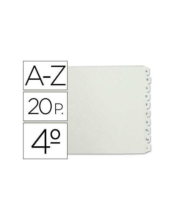 Separador alfabetico multifin 3003 plastico cuarto apaisado 20 pestañas 215x155 mm