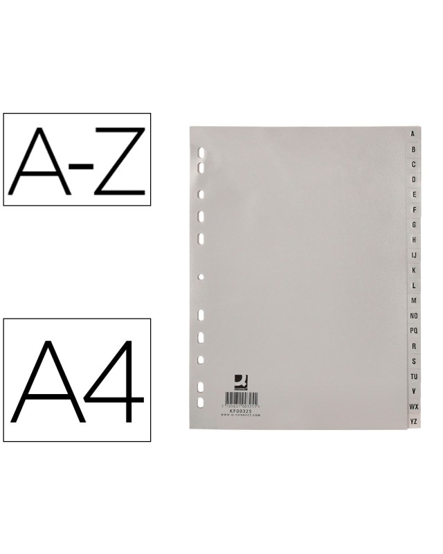 Separador alfabetico q-connect plastico a-z din a4 multitaladro