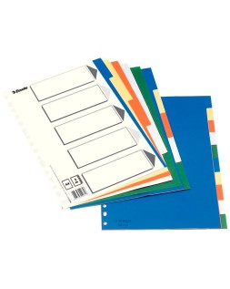 Separador esselte plastico juego de 10 separadores folio con 5 colores multitaladro