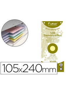 Separador exacompta cartulina de 180 gr juego de 100 separadores 105x240 mm con 2 taladros color amarillo