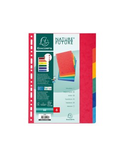 Separador exacompta cartulina simil prespan juego de 12 separadores din a4 multitaladro colores vivos