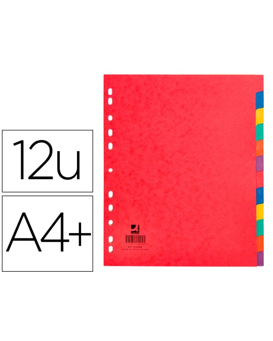 Separador q-connect cartulina brillo juego de 12 separadores din a4+