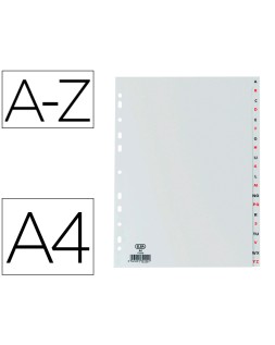 Separador alfabetico elba plastico 120 mc din a4 11 taladros a-z gris
