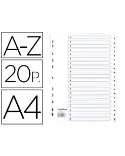 Separador exacompta cartulina blanca a-z juego de 20 separadores din a4 11 taladros