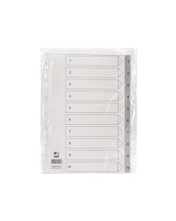 Separador numerico q-connect plastico 1-10 juego de 10 separadores din a4 multitaladro
