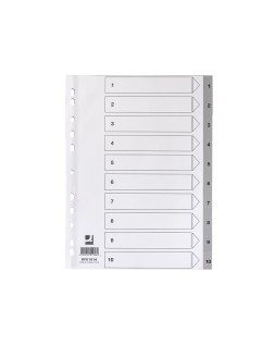 Separador numerico q-connect plastico 1-10 juego de 10 separadores din a4 multitaladro