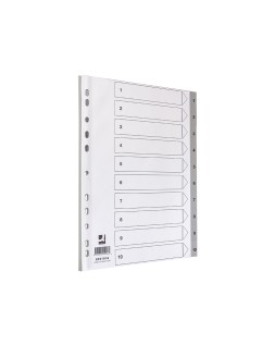 Separador numerico q-connect plastico 1-10 juego de 10 separadores din a4 multitaladro