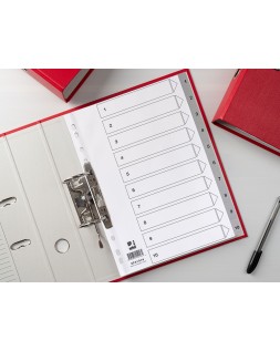 Separador numerico q-connect plastico 1-10 juego de 10 separadores din a4 multitaladro