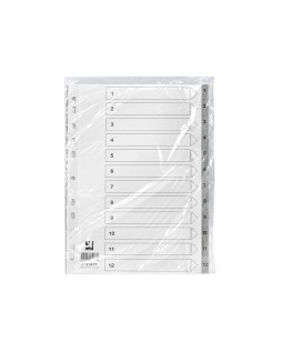 Separador numerico q-connect plastico 1-12 juego de 12 separadores din a4 multitaladro