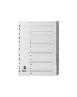 Separador numerico q-connect plastico 1-12 juego de 12 separadores din a4 multitaladro