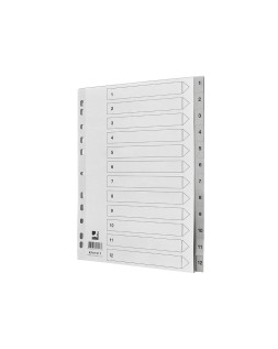 Separador numerico q-connect plastico 1-12 juego de 12 separadores din a4 multitaladro