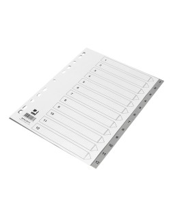 Separador numerico q-connect plastico 1-12 juego de 12 separadores din a4 multitaladro
