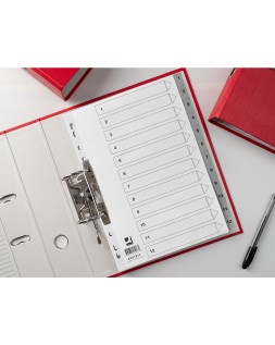 Separador numerico q-connect plastico 1-12 juego de 12 separadores din a4 multitaladro