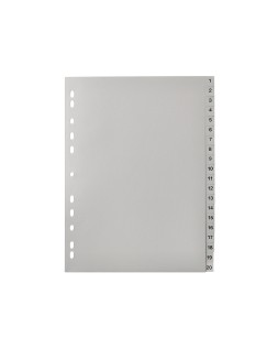 Separador numerico q-connect plastico 1-20 juego de 20 separadores din a4 multitaladro