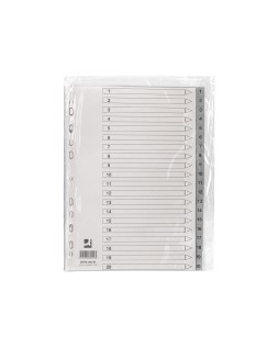 Separador numerico q-connect plastico 1-20 juego de 20 separadores din a4 multitaladro