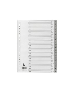 Separador numerico q-connect plastico 1-20 juego de 20 separadores din a4 multitaladro