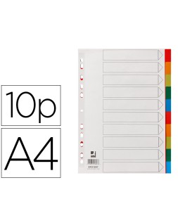 Separador q-connect plastico juego de 10 separadores din a4 multitaladro