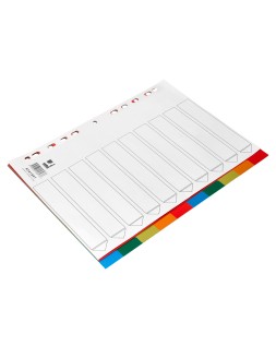 Separador q-connect plastico juego de 10 separadores din a4 multitaladro