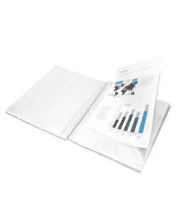 Carpeta liderpapel escaparate con espiral 20 fundas polipropileno din a4 transparente
