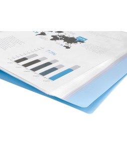 Carpeta liderpapel escaparate 10 fundas polipropileno din a4 celeste opaco