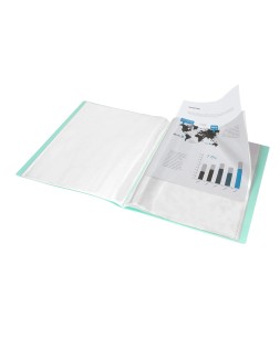 Carpeta liderpapel escaparate 10 fundas polipropileno din a4 verde manzana opaco