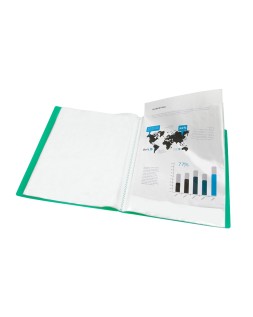 Carpeta liderpapel escaparate 20 fundas polipropileno din a4 verde translucido