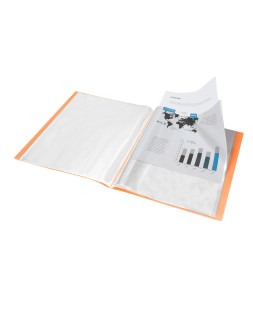 Carpeta liderpapel escaparate 20 fundas polipropileno din a4 naranja fluor opaco