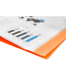 Carpeta liderpapel escaparate 20 fundas polipropileno din a4 naranja fluor opaco