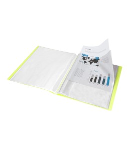 Carpeta liderpapel escaparate 30 fundas polipropileno din a4 amarillo fluor opaco