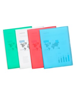 Carpeta liderpapel escaparate 40 fundas polipropileno din a4 verde translucido