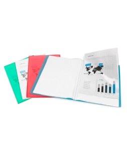 Carpeta liderpapel escaparate 40 fundas polipropileno din a4 verde translucido