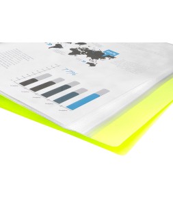 Carpeta liderpapel escaparate 40 fundas polipropileno din a4 amarillo fluor opaco