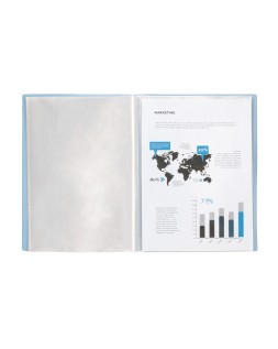 Carpeta liderpapel escaparate 40 fundas polipropileno din a4 celeste opaco