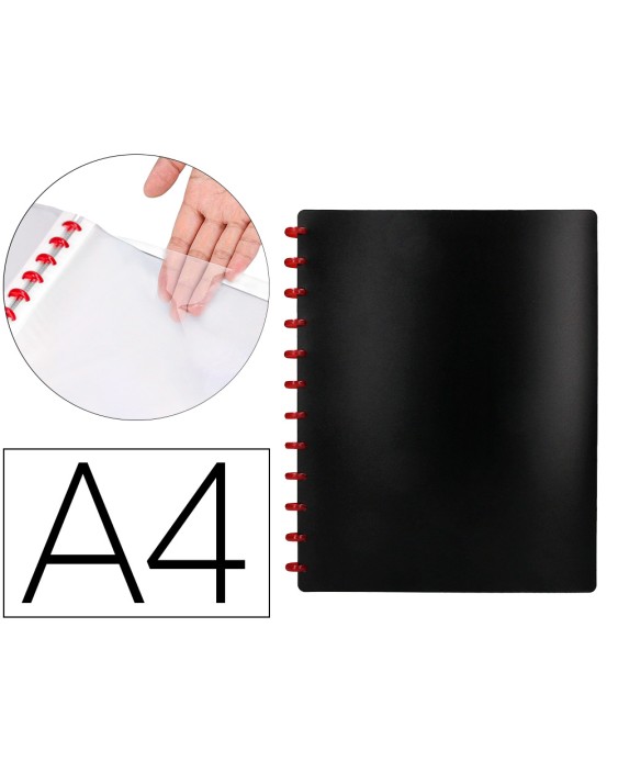 Carpeta liderpapel din a4 con 20 fundas intercambiables color negro