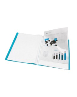 Carpeta liderpapel escaparate 47042 20 fundas polipropileno din a4 azul translucido