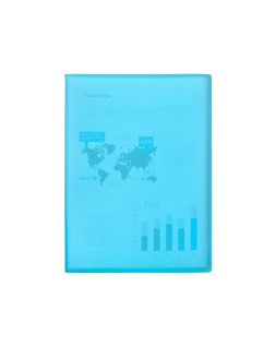 Carpeta liderpapel escaparate 47052 40 fundas polipropileno din a4 azul translucido