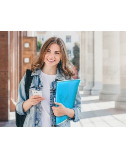 Carpeta liderpapel escaparate 47052 40 fundas polipropileno din a4 azul translucido