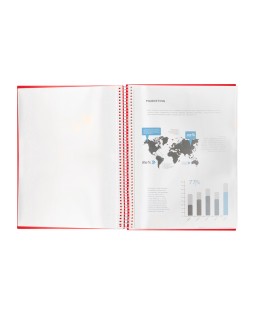Carpeta liderpapel escaparate con espiral 10 fundas polipropileno din a4 rojo