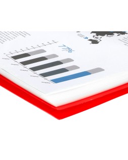 Carpeta liderpapel escaparate con espiral 10 fundas polipropileno din a4 rojo