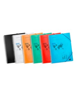 Carpeta liderpapel escaparate con espiral 10 fundas polipropileno din a4 rojo
