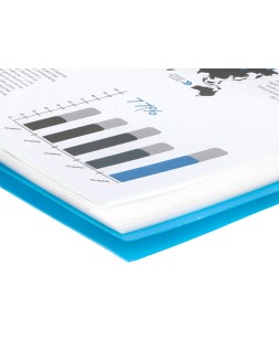 Carpeta liderpapel escaparate con espiral 20 fundas polipropileno din a4 azul