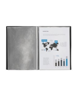 Carpeta liderpapel escaparate 60 fundas polipropileno din a4 negro opaco