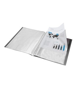 Carpeta liderpapel escaparate 60 fundas polipropileno din a4 negro opaco