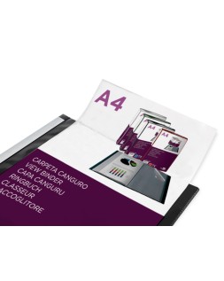 Carpeta liderpapel 10 fundas canguro pp din a4 negro opaco portada y lomo personalizable