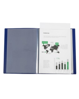 Carpeta liderpapel 30 fundas canguro pp din a4 azul translucido portada y lomo personalizable