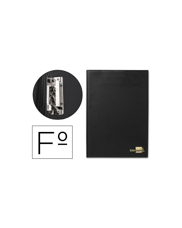Carpeta liderpapel miniclip lateral folio plastico negro
