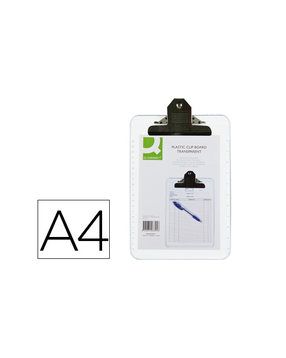 Portanotas q-connect plastico transparente din a4 4 mm