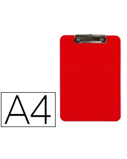 Portanotas q-connect plastico din a4 rojo 2,5mm